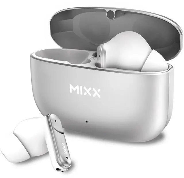Main image of MIXX StreamBuds Custom 3 - True Wireless Earbuds with Charging Case - Sleek Bluetooth Earbuds (Silver White)