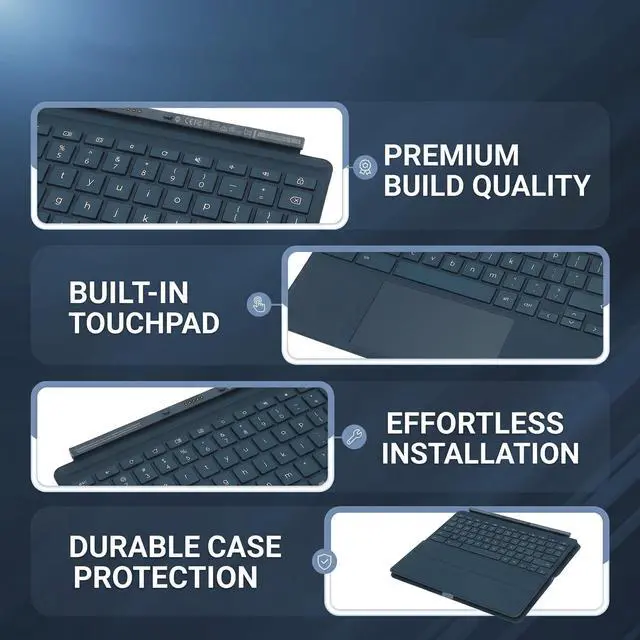 Alt view image 4 of 5 - Fabater Magnetic Keyboard, Magnetic Detachable Keyboard with Touchpad for Chromebook X2 11 Da0023dx, TPN H101K Tablet with Functional Shortcut Keys, ABS and PU Material