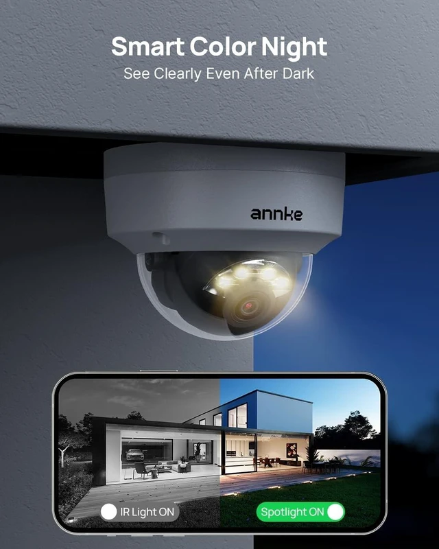 Alt view image 2 of 5 - ANNKE 4K PoE Security Camera Outdoor, Spotlight Color Night Vision, White
