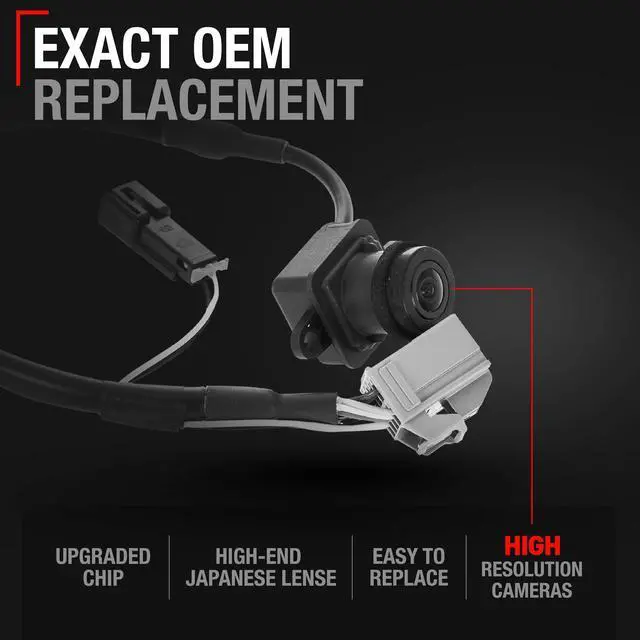 Alt view image 2 of 5 - Rear View Backup Camera - Compatible with 2011-2020 Dodge Journey - Reverse Park Assist Camera Replacement - OEM 56054158AG, 56054158AB, 56054158AC, 56054158AD, 590-143, CH1960102