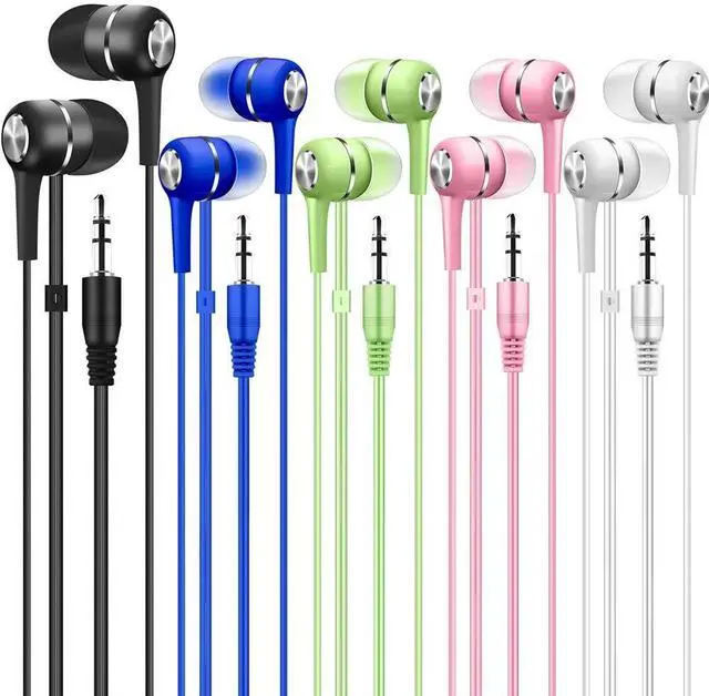 Main image of Yoley Bulk Earbuds Headphones 100 Pack Multi Colored for School Classroom Students Kids Child Teen-Multicolor