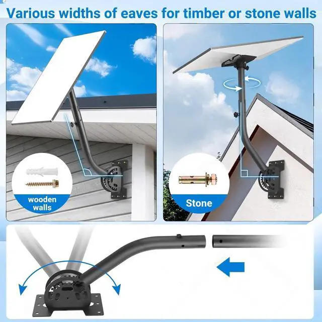 Alt view image 4 of 5 - Heavy-Duty Starlink Gen 3 Wall & Roof Mount Kit, Iron Grey