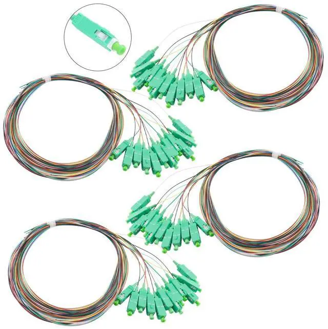 Main image of Eardion 4 Pcs SC/APC Fiber Optic Pigtail, 1.5 Meter 12 Strand SC-APC SingleMode 9/125 Fiber Pigtail, Color Coded Fiber Optic Strand-0.9mm for Networks Communication System