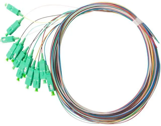 Alt view image 2 of 5 - Eardion 4 Pcs SC/APC Fiber Optic Pigtail, 1.5 Meter 12 Strand SC-APC SingleMode 9/125 Fiber Pigtail, Color Coded Fiber Optic Strand-0.9mm for Networks Communication System