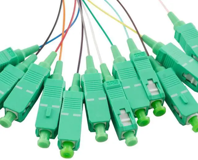 Alt view image 3 of 5 - Eardion 4 Pcs SC/APC Fiber Optic Pigtail, 1.5 Meter 12 Strand SC-APC SingleMode 9/125 Fiber Pigtail, Color Coded Fiber Optic Strand-0.9mm for Networks Communication System
