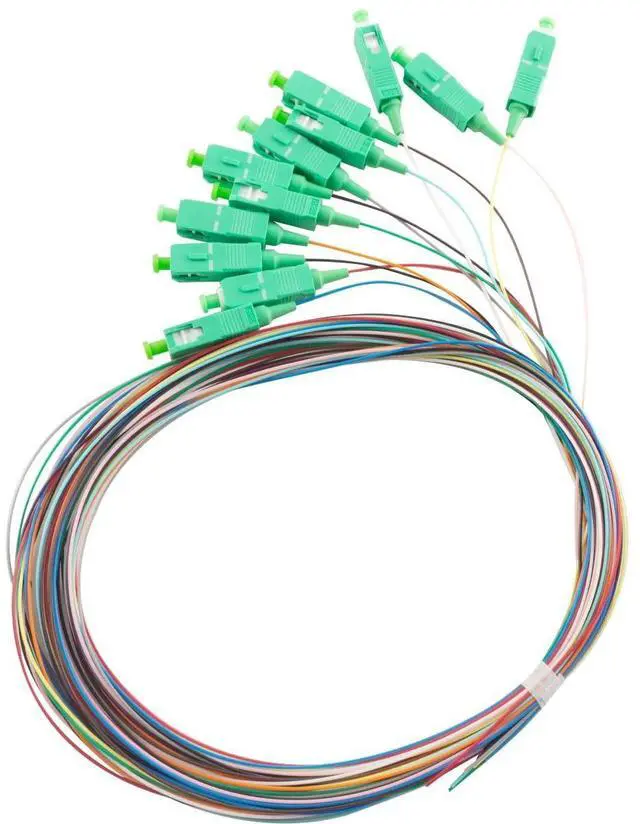 Alt view image 4 of 5 - Eardion 4 Pcs SC/APC Fiber Optic Pigtail, 1.5 Meter 12 Strand SC-APC SingleMode 9/125 Fiber Pigtail, Color Coded Fiber Optic Strand-0.9mm for Networks Communication System