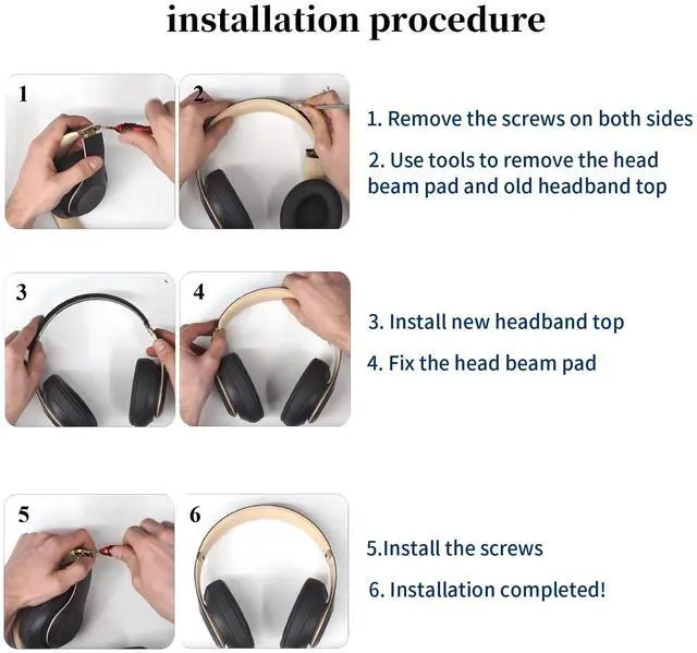 Alt view image 3 of 5 - HQB-STAR Studio Pro 2023 Replacement Headband & Hinge Replacement for Studio Pro 2023 Headphone,Durable Parts Accessories Repair Kit Set (Blue)