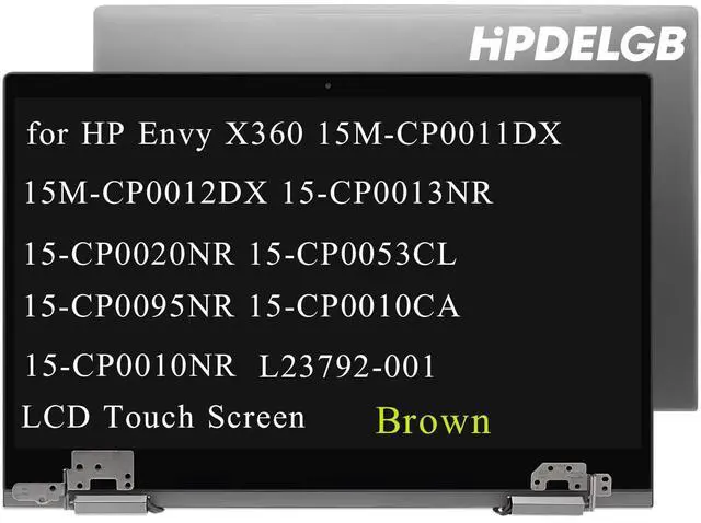 Main image of HPDELGB Replacement for HP Envy X360 15M-CP0011DX 15M-CP0012DX 15-CP0013NR 15-CP0020NR 15-CP0053CL 15-CP0095NR 15-CP0010CA 15-CP0010NR L23792-001 FHD LCD Touch Screen Digitizer Display Assembly Brown