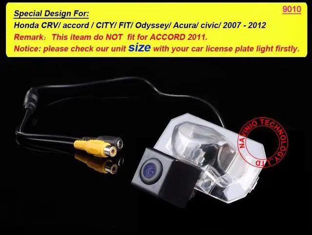 Alt view image 2 of 5 - HD Backup Camera for Car, Waterproof Rear-View License Plate Car Rear Reverse Parking Camera Replacement for Honda CRV Accord City FIT 2013 Odyssey Acura Civic 2007-2012