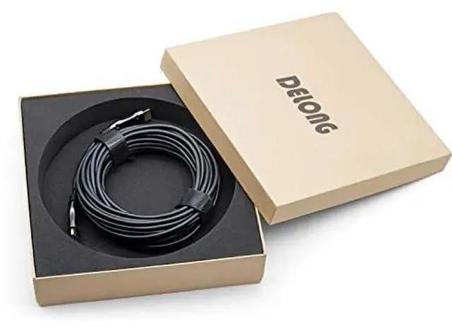 Alt view image 2 of 5 - 8K Fiber HDMI Cable 30ft, DELONG HDMI 2.1 Fiber Optic Cable Support 8K@60Hz, 4K@120Hz, 48Gbps, eARC Compatible with PS5, Xbox,RTX 3080 3090, Roku,8K TV Black