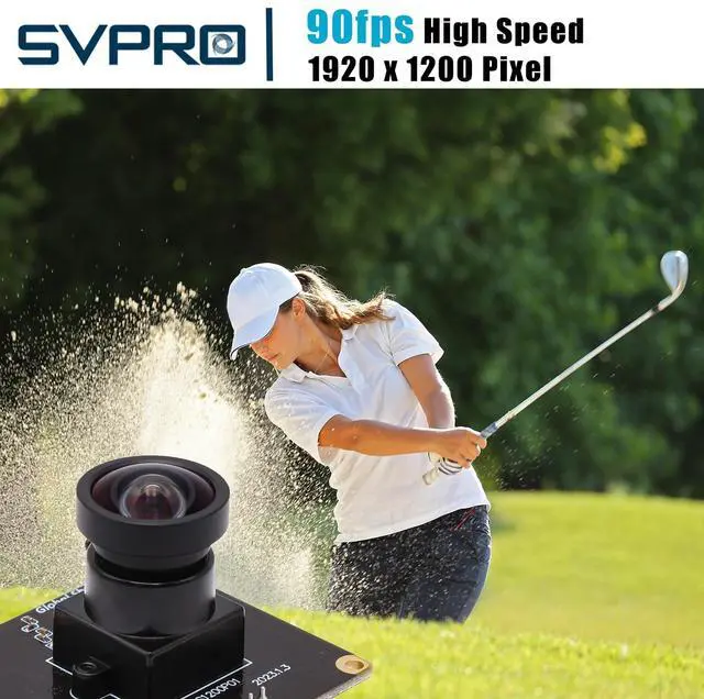 Alt view image 3 of 5 - SVPRO 2MP Global Shutter USB Camera Board 90fps High Speed Webcam Module with Distortion-Free 120 Degree Wide Angle Slow Motion Camera for Computer, Laptop, Android Device (1920x1200 AR0234 Sensor)