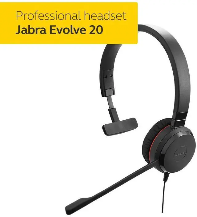 Alt view image 2 of 5 - Jabra Evolve 20SE UC Mono Wired Headset