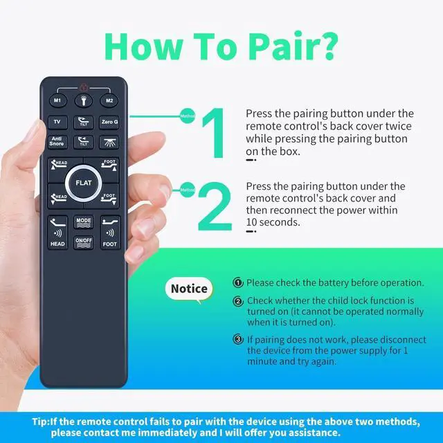 Alt view image 2 of 5 - Snrigw Replacement Remote Control for EGOHOME Sven & Son Richmat HJH89 MUUEGM Dyonery Mattress MLILY Mojigam Adjustable Bed Base