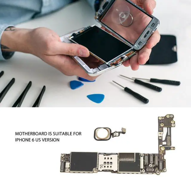 Alt view image 2 of 5 - Yctze Unlocked Logic Board with Touch ID Fingerprint, Cellphone Mainboard Replacement for 6, US Version, DIY Repair Accessories (#11)