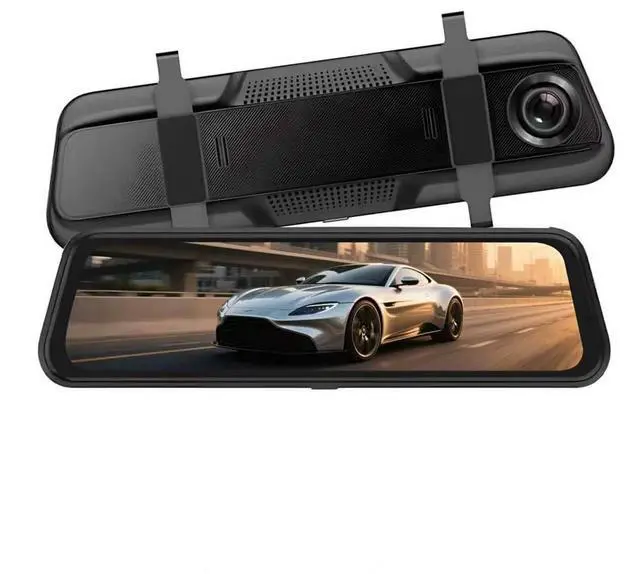 Main image of BY-J 9.66" 4K Mirror Dash Cam Front and Rear, Backup Camera for Cars, Full Touch Screen Rear View Mirror Camera, Smart Driving Assistant, Loop Recording Streaming Media