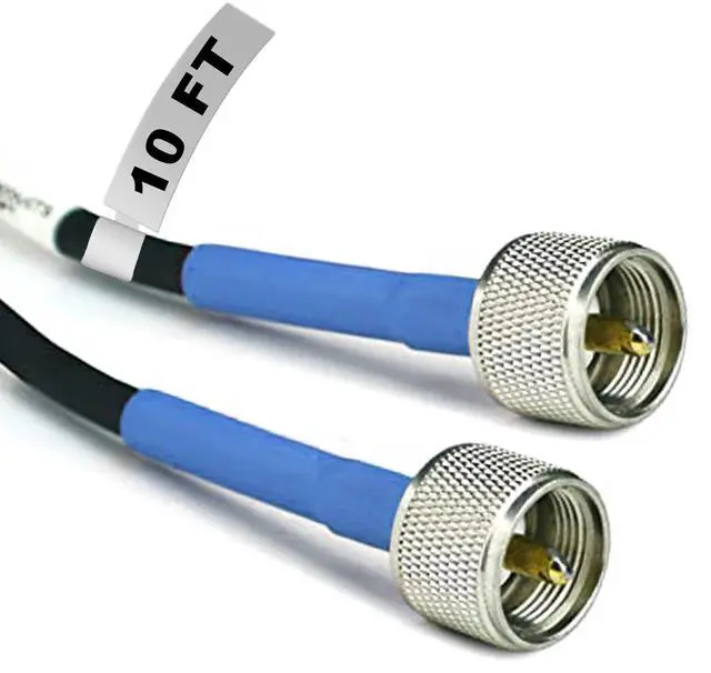 Main image of Extreme Consumer Products ECP Cable Experts RG-8X Coax Cable - 10 FT PL259 M/M Connectors - Heavy Duty Indoor/Outdoor Weatherproof Jumper Cables - CB, Ham Radio, Short Wave Radio - HF, VHF, UHF