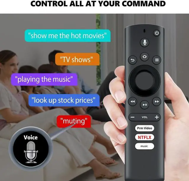 Alt view image 3 of 5 - PZL G0V0Q7 Replacement Voice Remote Control Compatible with Element TV, for Westinghouse TV EL4KAMZ4317 WA43UFT1001 43GSR4100KN WA65UFT1001 EL4KAMZ5017 EL4KAMZ5517 EL4KAMZ6517