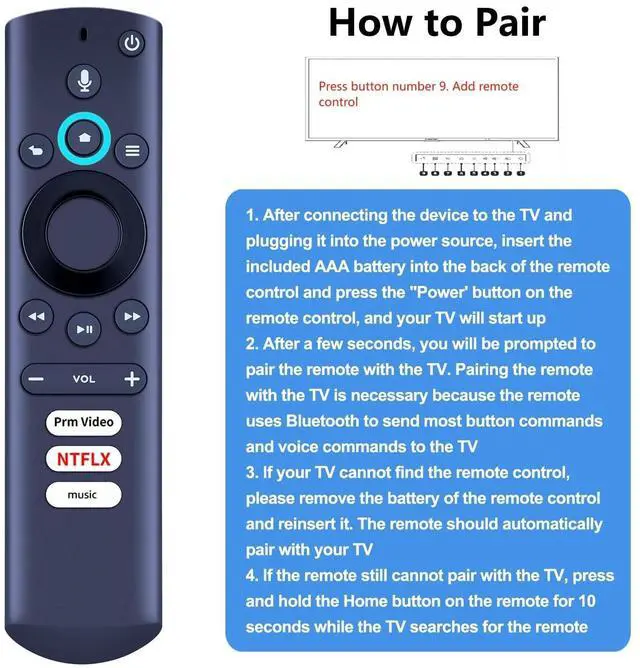 Alt view image 4 of 5 - PZL G0V0Q7 Replacement Voice Remote Control Compatible with Element TV, for Westinghouse TV EL4KAMZ4317 WA43UFT1001 43GSR4100KN WA65UFT1001 EL4KAMZ5017 EL4KAMZ5517 EL4KAMZ6517