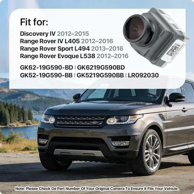 Alt view image 2 of 5 - GK62-19G590-BD Rear View Camera for Discovery IV 2012-2015, Range Rover IV L405 2012-2016, Sport L494 2013-2016, Evoque L538 2012-2016, OE Backup Cam Replaces GK52-19G590-BB LR092030 by GreenYi