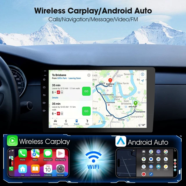 Alt view image 3 of 5 - Haudio 10.1 Inch Cars Radio with Apple Carplay and Android Auto, 2 Din Car Stereo with HD Backup Camera, GPS Navigation, Bluetooth, Voice Control, Mirror Link, FM/AM/AUX for All Vehicles(2+64GB)
