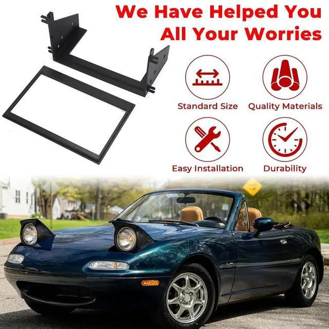 Alt view image 4 of 5 - WIKIBB for Mazda Miata NA Double Din Head Unit Bezel, 2DIN Frame, Fits 7" Atoto Radio