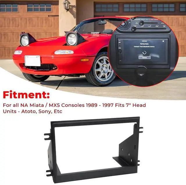 Alt view image 2 of 5 - WIKIBB for Mazda Miata NA Double Din Head Unit Bezel, 2DIN Frame, Fits 7" Atoto Radio