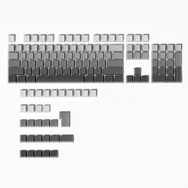 Main image of Glacier Gradient Design, Side Print, Shine Through, PBT Cherry Profile Keycaps for Mechanical Keyboard Compatible with 60%/65%/75%/80%/96%/100% Layout (Gradient Black Side Print)