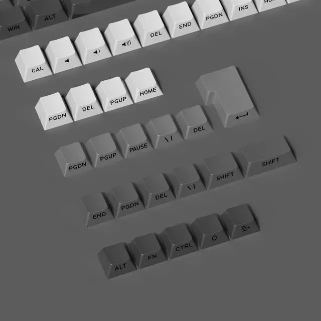 Alt view image 3 of 5 - Glacier Gradient Design, Side Print, Shine Through, PBT Cherry Profile Keycaps for Mechanical Keyboard Compatible with 60%/65%/75%/80%/96%/100% Layout (Gradient Black Side Print)