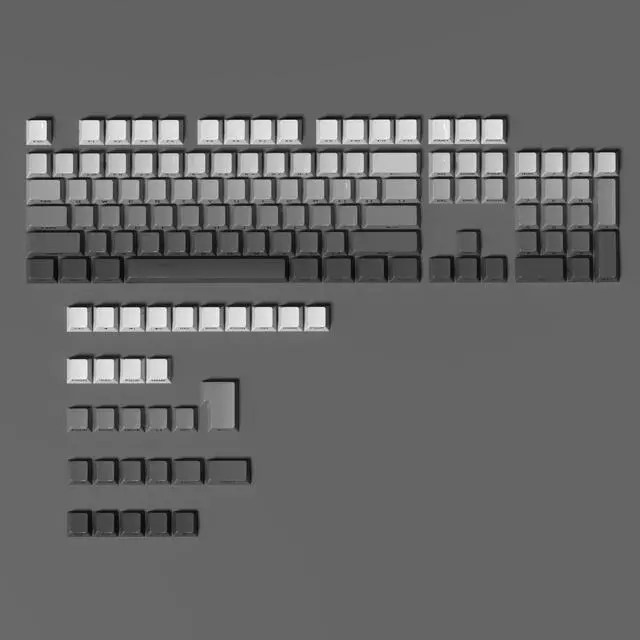 Alt view image 2 of 5 - Glacier Gradient Design, Side Print, Shine Through, PBT Cherry Profile Keycaps for Mechanical Keyboard Compatible with 60%/65%/75%/80%/96%/100% Layout (Gradient Black Side Print)