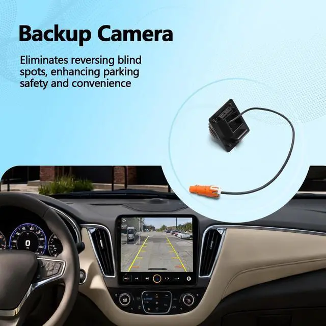 Alt view image 2 of 5 - Backup Camera Compatible with Chevy Malibu 2023 2024 1.5L 4Cyl Replaces 84543080 42861580, Car Rear View Camera, Reverse Parking Assist