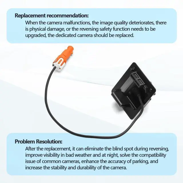 Alt view image 4 of 5 - Backup Camera Compatible with Chevy Malibu 2023 2024 1.5L 4Cyl Replaces 84543080 42861580, Car Rear View Camera, Reverse Parking Assist