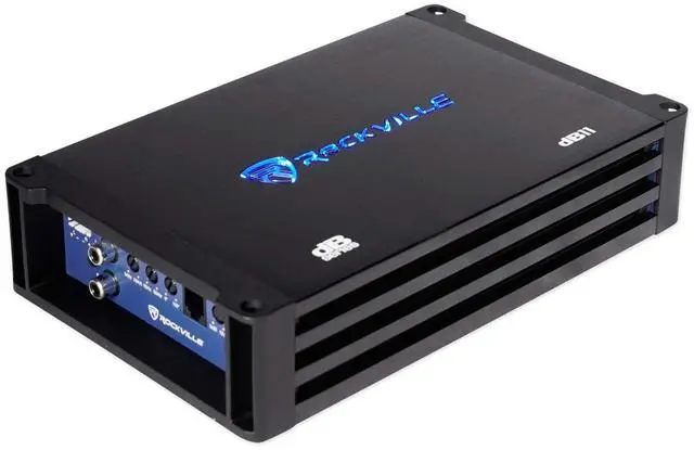 Alt view image 4 of 5 - Rockville dB11 1400W Peak/350W RMS Mono 2-Ohm Class-D Car Amplifier, Wired Bass Remote, Compact Size, Low THD, for Powerful Car Audio