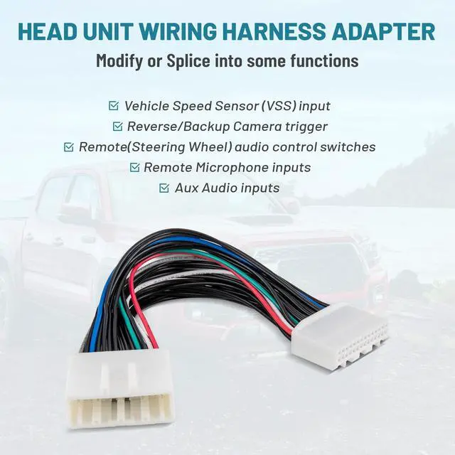 Alt view image 3 of 5 - NuIth 28-Pin Aftermarket Stereo Installation Wire Harness for 2012-2018 Toyota Camry/RAV4/Corolla/4Runner, Add or Retain Reverse Camera/Microphone/AUX/USB/Vehicle Speed Sensor Function