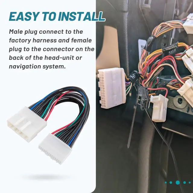 Alt view image 5 of 5 - NuIth 28-Pin Aftermarket Stereo Installation Wire Harness for 2012-2018 Toyota Camry/RAV4/Corolla/4Runner, Add or Retain Reverse Camera/Microphone/AUX/USB/Vehicle Speed Sensor Function