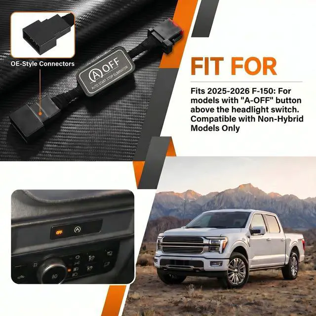 Alt view image 3 of 5 - Auto Start Stop Eliminator for 2025-2026 Ford F-150, Auto Start/Stop Eliminator with Memory Function, Plug & Play, Remote Start Compatible, Fits Non-Hybrid Standard Models Only
