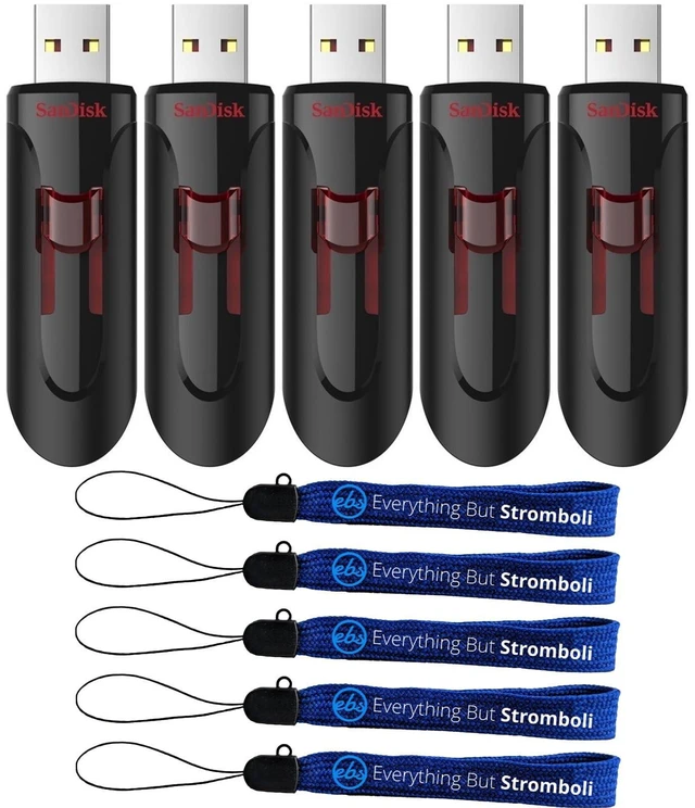 Main image of SanDisk USB Type-A Glide 64GB Flash Drive 5 Pack Up to 100MB/s Read Speed