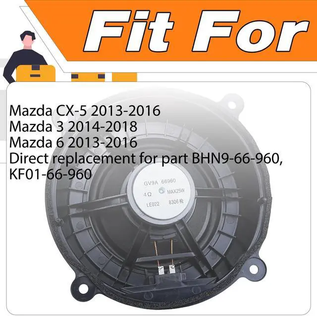 Alt view image 3 of 5 - LEVANLIGHT BHN9-66-960 Speaker Front Door Compatible with 2014 2015 2016 2017 2018 Mazda 3,Mazda 6 CX-5 2013-2016 Replace KF01-66-960