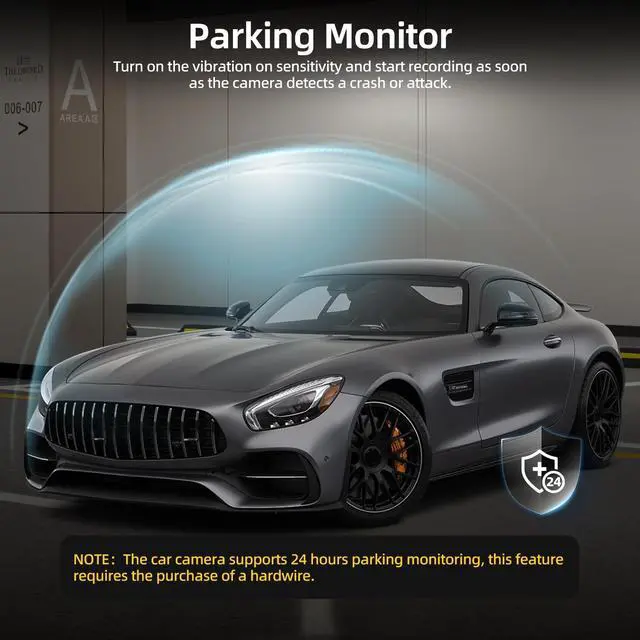 Alt view image 5 of 5 - NHOEEW 4K Dash Cam Front and Rear with 1080P Backup Camera - Dash Camera for Cars with 1.47 inch IPS 4K Touchscreen Support WiFi & APP Control, G-Sensor, Night Vision, Loop Recording + 64G SD Card