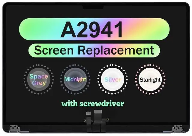 Main image of 15.3" Screen Assembly for MacBook Air Retina A2941 2023 M2 EMC 8301 A3114 2024 M3 EMC 8612 EMC 9301 2880x1864 LCD Full Top Complete Display (Silver)