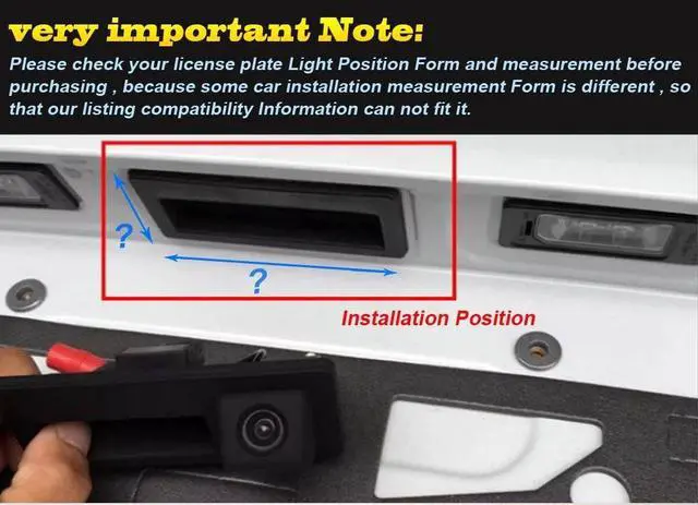 Alt view image 5 of 5 - Trunk Handle Rear View Reverse Backup Camera Night Vision Parking Assistance Replacement for Mercedes Benz GLK-Class X204 GLK300 2013 (Model LS8009=175 * 52mm)