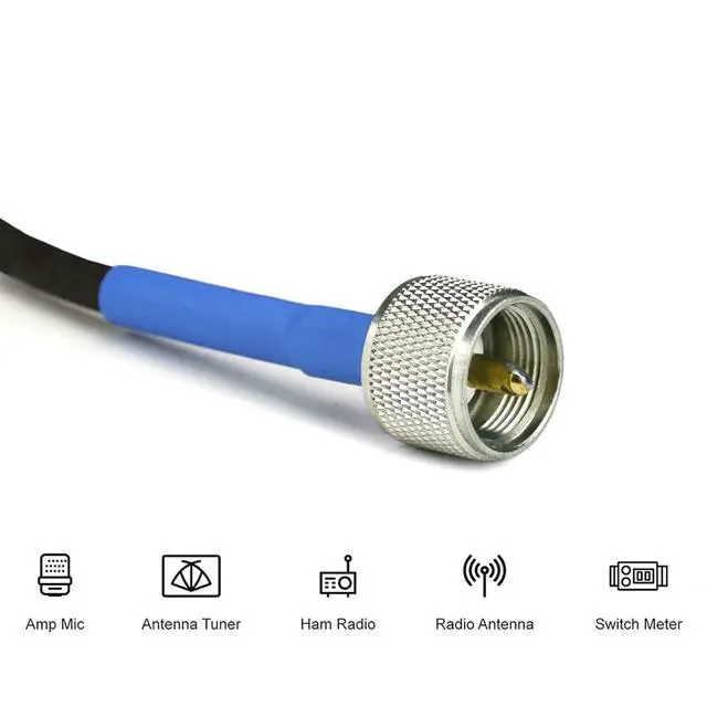 Alt view image 4 of 5 - Extreme Consumer Products ECP Cable Experts RG-8X Coax Cable - 1.5 FT PL259 M/M Connectors - Heavy Duty Indoor/Outdoor Weatherproof Jumper Cables - CB, Ham Radio, Short Wave Radio - HF, VHF, UHF