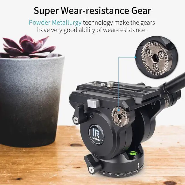 Alt view image 5 of 5 - Video Fluid Head Tripod Drag Pan Head INNOREL H90 CNC All Metal Panoramic Tripod Head for DSLR Cameras Camcorders Tripod Monopod with 3/8" 1/4" Mounting Screw Sliding Plate, Max Load 33lbs/15kg