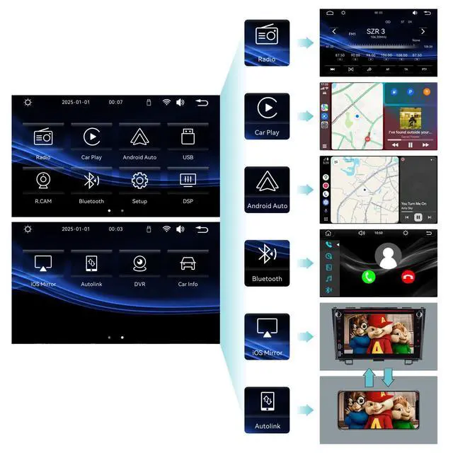 Alt view image 3 of 5 - YZKONG Linux Car Stereo Toyota Tacoma 2005-2015 Wireless CarPlay