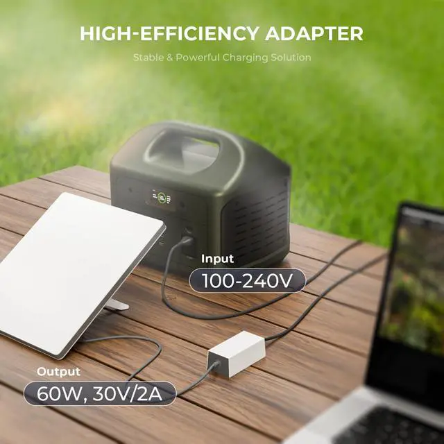 Alt view image 3 of 5 - Steinwhale 60W DC Power Charger for Starlink Mini with Extension Cable, 30V 2A Output, Compatible with Waterproof DC Cable, Short-Circuit Protection, Space-Saving Design