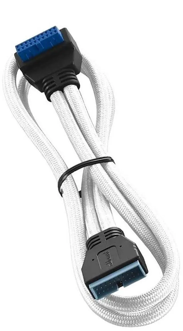 Main image of CableMod ModFlex Sleeved Right Angle Internal USB 3.0 Cable (White, 50cm)