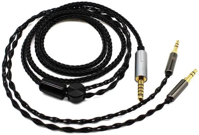 Main image of Youkamoo 4.4mm Balanced Replacement Upgrade Cable Compatible with Hifiman Sundara, Ananda, Arya, HE400SE, HE4XX, HE-400i, Edition XS Headphones Dual 3.5mm Male Silver Plated Braided 8.5ft/2.6m