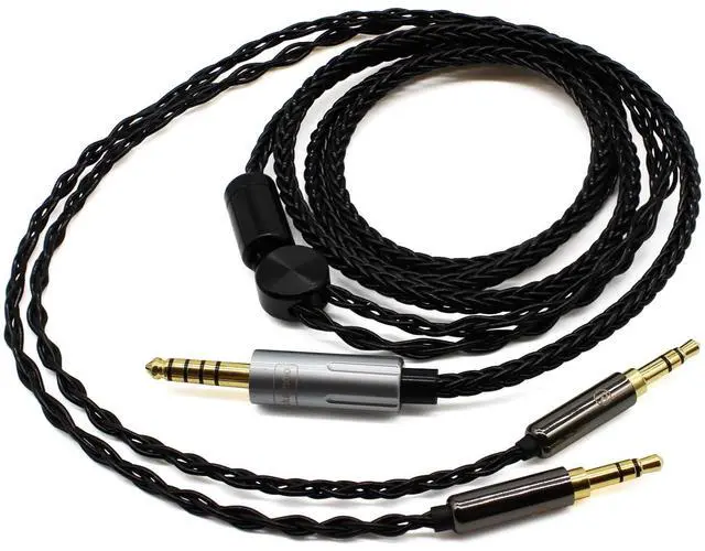 Alt view image 3 of 5 - Youkamoo 4.4mm Balanced Replacement Upgrade Cable Compatible with Hifiman Sundara, Ananda, Arya, HE400SE, HE4XX, HE-400i, Edition XS Headphones Dual 3.5mm Male Silver Plated Braided 8.5ft/2.6m