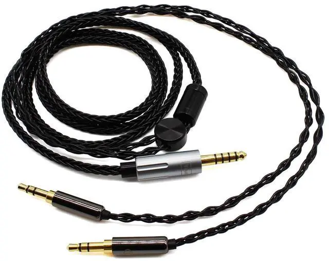 Alt view image 2 of 5 - Youkamoo 4.4mm Balanced Replacement Upgrade Cable Compatible with Hifiman Sundara, Ananda, Arya, HE400SE, HE4XX, HE-400i, Edition XS Headphones Dual 3.5mm Male Silver Plated Braided 8.5ft/2.6m