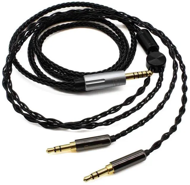 Alt view image 4 of 5 - Youkamoo 4.4mm Balanced Replacement Upgrade Cable Compatible with Hifiman Sundara, Ananda, Arya, HE400SE, HE4XX, HE-400i, Edition XS Headphones Dual 3.5mm Male Silver Plated Braided 8.5ft/2.6m