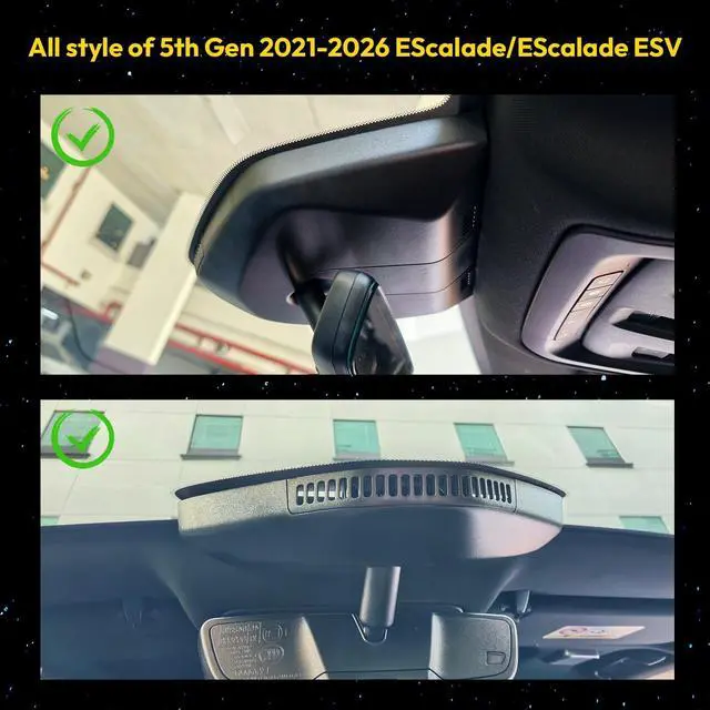 Alt view image 2 of 5 - GATGIT Front 4K Dash Cam Custom fit for Cadillac Gen5 Escalade/Escalade ESV 2021-2026, Base Sport Premium Luxury Platinum V-Series,integrated Camera,OEM Look,2160P HDR,Built-in 5.8G WiFi,GPS,Plug&Play